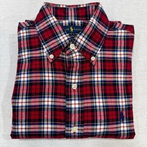 Polo Ralph Lauren Flannel Red & Blue Plaid Shirt Men’s Small Classic Fit